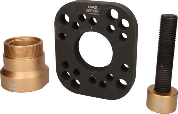 KS Tools Abzieher-Satz für Nabe ohne Radbolzenkranz, 3-teilig, Empfohlene Hydraulikzylinder: 32 t, 440.0490