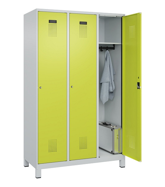 C+P Spind Evolo PLUS, mit Füßen, 3 Abteile, 1950x1200x500mm, 7035/0024, Verschluss Zylinderschloss, Ablageböden 3, 049010-32 S10042