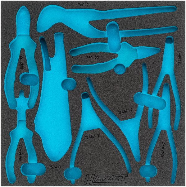 Hazet 2-Komponenten Weichschaum-Einlage, Abmessungen / Länge: 344 mm x 342 mm, Ordnungssystem Größe: 2/3 (344 x 342 mm), 163-424L