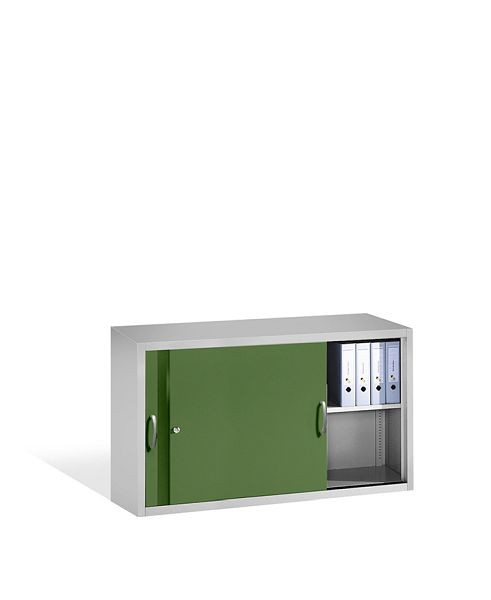C+P Aufsatzschrank Acurado, H790xB1600xT500mm, Farbe: Lichtgrau / Resedagrün, Bügelgriff, 2 OH, 2155-00 S10066