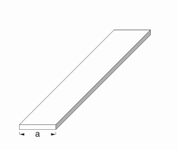 Vormann Alu Flachstange 20 x 2 mm, Edelstahl-Optik, 1 Meter, 051120100IO