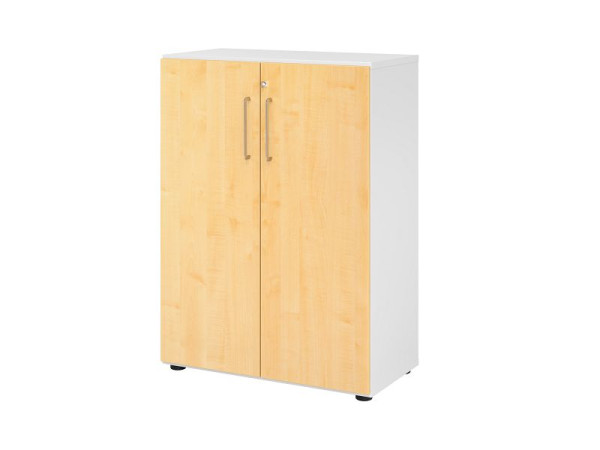 Hammerbacher Schrank 938T3, 3 OH, Korpus: Weiß / Front: Ahorn, 80 x 42 x 110 cm (BxTxH), V938T3/W/3/BS