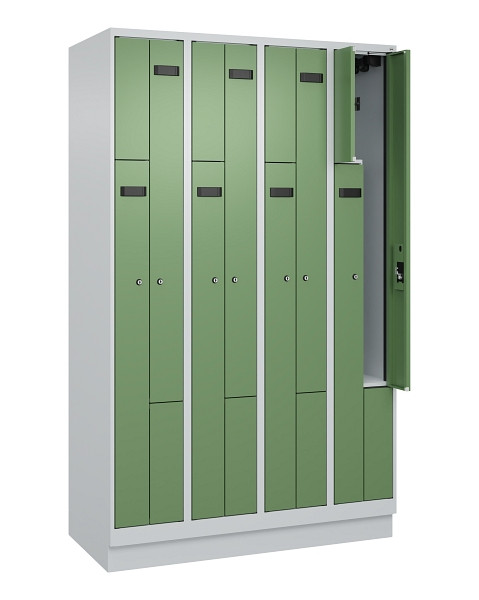 C+P Z-Spind Evolo PLUS, Sockel, 8 Fächer, 1950x1200x500mm, 7035/6011, Zylinderschloss, 049023-408 S10038
