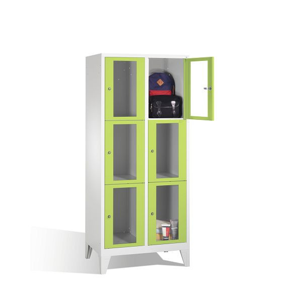 C+P Schließfachschrank Classic, H1850xB810xT500mm, Farbe: Lichtgrau / Viridingrün, 8010A223 S10007