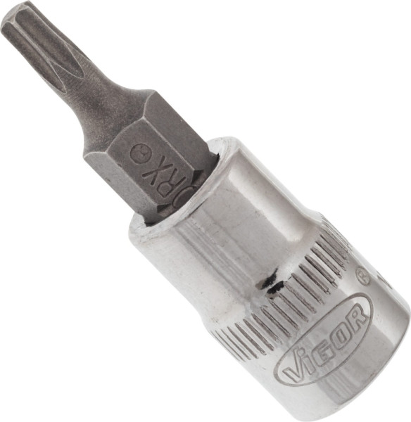 VIGOR TORX Schraubendreher-Einsatz, Vierkant hohl 6,3 mm (1/4 Zoll), Innen TORX Profil, T15, V2443N