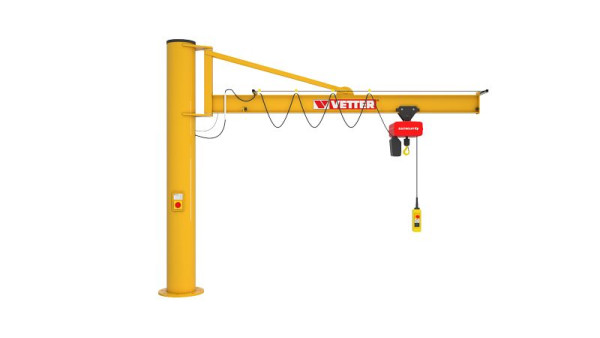 Vetter 125 kg, 3,0 m Säulenschwenkkran PRAKTIKUS + Verbundanker-System + Elektrokettenzug, PS1,25-3,0+VAS2+SiXX1F-HF