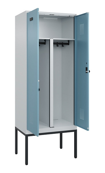 C+P PSA Doppel-Spind Evolo PLUS, Gestell, 2 Abteile, 2120x800x500mm, 7035/0010, Drehriegel, 0490327-22P S10009
