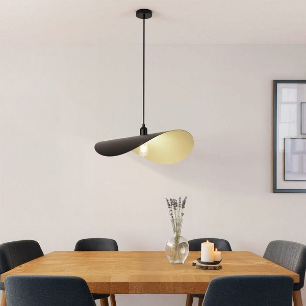 HOME DELUXE Design-Pendelleuchte RONA, Schwarz/Gold, 61122