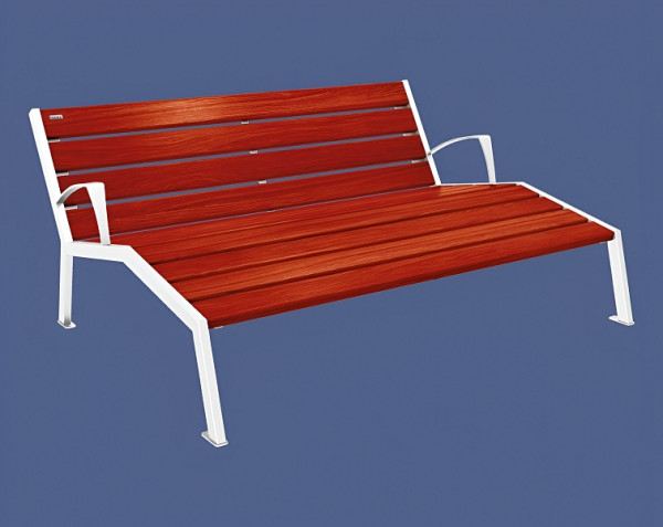 Procity Liegestuhl Silaos 1800 mm, Mit Armlehne, Holz & Stahl, Mahagoni/RAL 9010, 209661.9010.ACAJ