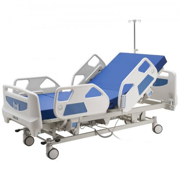 VEVOR Elektrisches Krankenhausbett, 5-Funktionen, Trendelenburg & Anti-Trendelenburg, Zentralverriegelung, 470-760 mm, QDDKLBBXGKJP3VKBA001V2