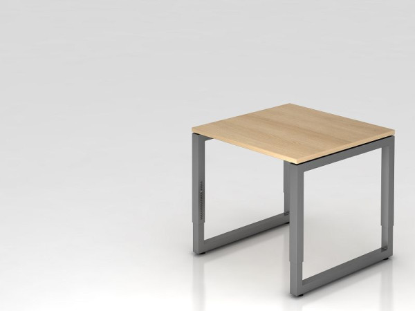 Hammerbacher Schreibtisch O-Fuß eckig 80x80cm Eiche/Graphit, Rechteckform mit schwebender Tischplatte, VRS08/E/G
