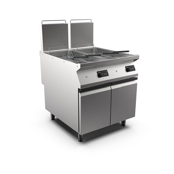 Mareno M1-900 Gasfritteuse, 2x 23 Liter, mit Tür, digital einstellbar, 80cm, FR98G23KA, 191.406