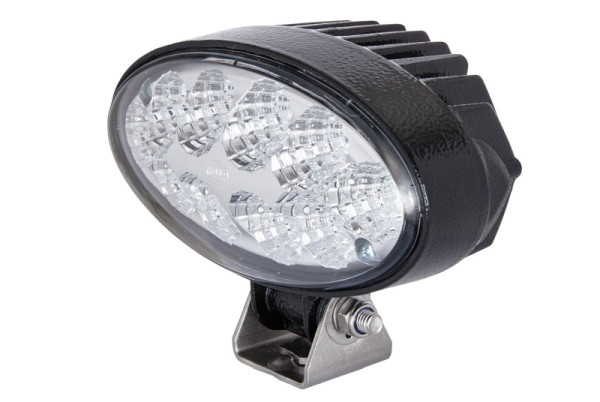 HELLA LED-Arbeitsscheinwerfer - Oval 90 - 24/12V - 2000lm - Anbau/geschraubt - schwenkbarer Montagebügel - weitreichende Ausleuchtung, 1GB 996 386-021