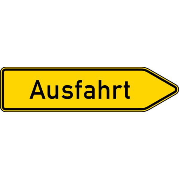 Stein HGS Ausfahrt von anderen Straßen außerhalb der Autobahn (Pfeilschild) Nr. 333.1, RA1/Flachform 2mm, 333.1-111