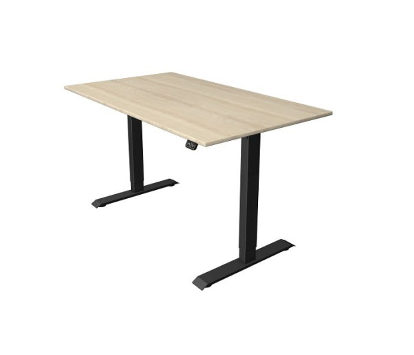 Kerkmann Sitz-/Stehtisch Move 1 anthrazit, B 1400 x T 800 mm, elektrisch höhenverstellbar von 740-1230 mm, Ahorn, 10182650
