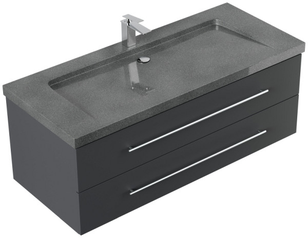 Posseik Badmöbel Granit G654 YAMO 130 cm 1 Hahnloch SoftClose grafit, YAMO130011000003DE
