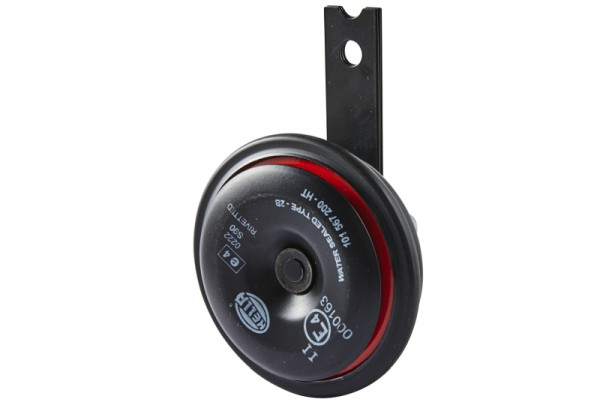 HELLA Horn - S90 - 12V - 113dB(A) - Frequenzbereich: 415Hz - Hochton - Gehäusefarbe: rot/schwarz - Flachsteckanschluss, 3AL 922 000-961