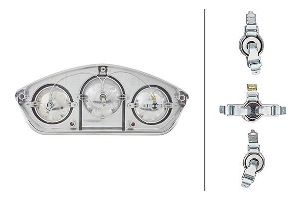 HELLA Heckleuchte, Caraluna Vertical, Glühlampe, 12V, Einbau/geschraubt, ECE, Lichtscheibenfarbe: rot/glasklar, links, 2SK 343 440-037
