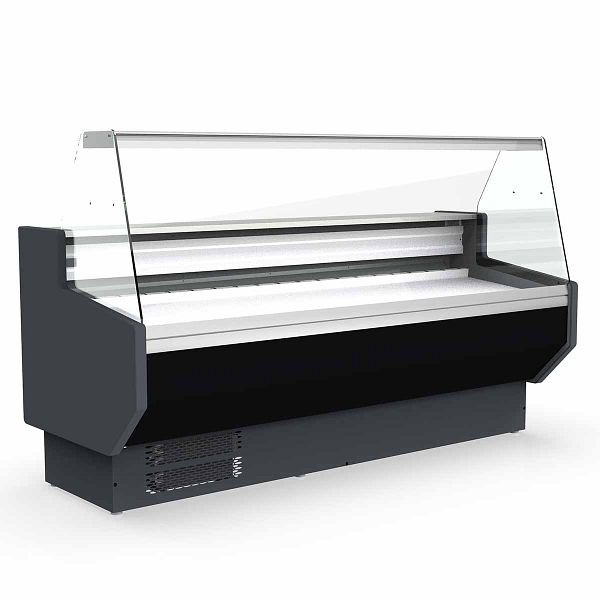 Vaiotec TOPLINE Kühltheke 200 - gerades Frontglas "schwarz", 198,5x80x123,5 cm, 10734
