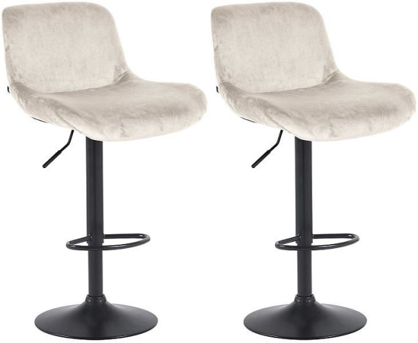 CLP Barhocker Solon Schwarz Samt, creme, VE: 2 Stück, 326607