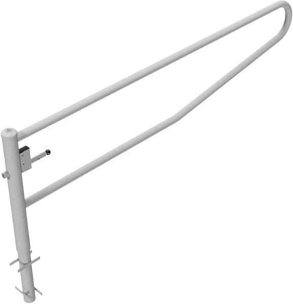 Schake Drehbare Gatterschranke, zum Einbetonieren, feuerverzinkt, Gesamtbreite: 3000 mm, mit Dreikantverschluss, 413_301F