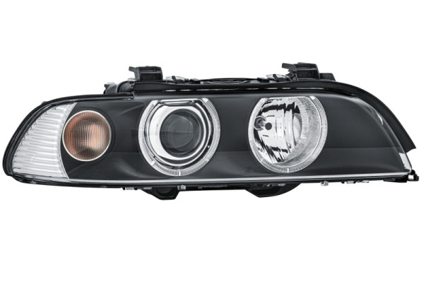 HELLA Xenon/DE/Halogen/asymmetrisch-Hauptscheinwerfer, für u.a. BMW 5 (E39), schwarz, ECE, für Linksverkehr, rechts, 1LL 008 052-601