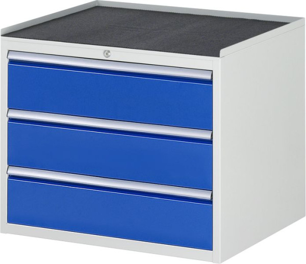 RAU Schubladenschrank Serie 7000, B770xT650xH645mm, Schubladen: 3xH180mm, Metallauflage mit 3-seitigem Abrollrand und Anti-Rutsch-Matte, 03-XL3.0A-MT.11