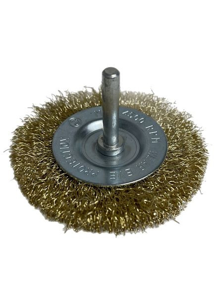 VaGo-Tools Scheibenbürste Rundbürste 75mm mit Schaft gewellt für Bohrmaschine, 09-040x1_xv