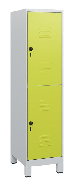 C+P Doppelstöckiger Spind Classic PLUS, Füße, 1630x400x500mm, 7035/0024, Drehriegel, 0803105-12 S10010