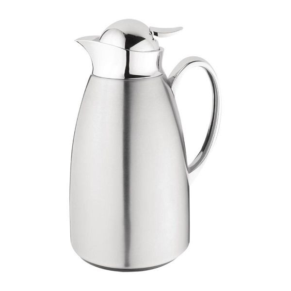 Olympia Isolierkanne 1L, Edelstahl und Glas, vakuumisoliert, um Getränke heiß oder kalt zu halten, CN819