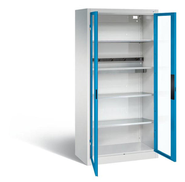 C+P Akkuladeschrank Serie 89, H1950xB930xT500mm, Farbe: Lichtgrau / Lichtblau, Muldengriff, 8921-055E1 S10005