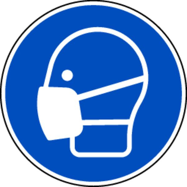 Schilder Klar Gebotszeichen Maske benutzen DIN EN ISO 7010-M016, 100 mm Folie selbstklebend, 1425/61