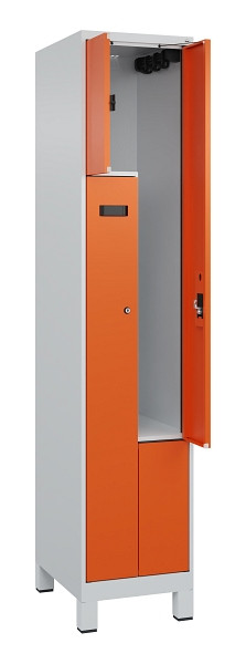 C+P Z-Spind Evolo PLUS, Füße, 2 Fächer, 1950x400x500mm, 7035/2004, Zylinderschloss, 049013-122 S10030