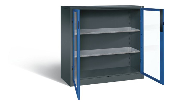 C+P Werkzeugschrank Acurado, H1200xB1200xT500mm, Farbe: Anthrazitgrau / Enzianblau, Muldengriff, 8531-0552 S10010
