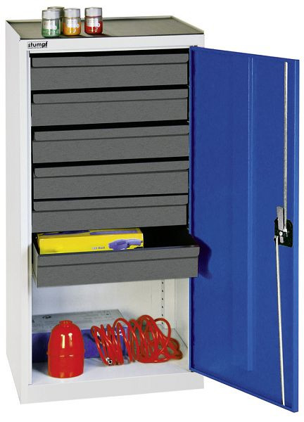 stumpf Werkzeug- und Materialschrank Serie 3000, 7035/5010, 6 Schubladen 100 mm, 3001674