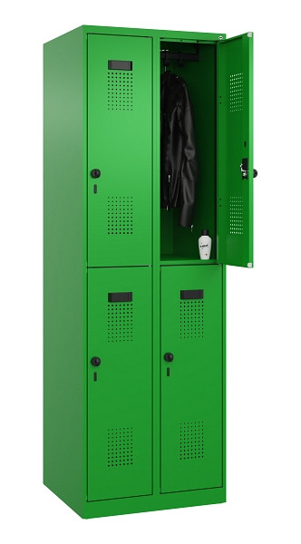 C+P Doppelstöckiger Spind Evolo PLUS, 4 Fächer, 1850x600x500mm, 6037/6037, Drehriegel, 049300-20 S10026