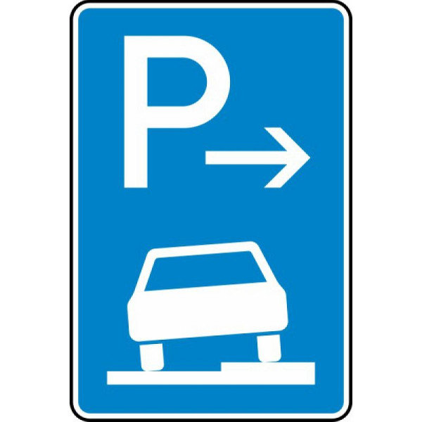 Stein HGS Parken auf Gehwegen halb in Fahrtrichtung rechts (Ende) Nr. 315-57, 420 x 630 mm, RA1, Flachform 2 mm, 315-57-111