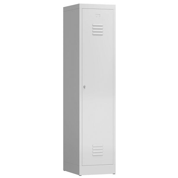 Lüllmann ClassiX Garderobenschrank, 1 Abteil mit S/W-Trennung, 1800 x 415 x 500 mm, lichtgrau, X-515110