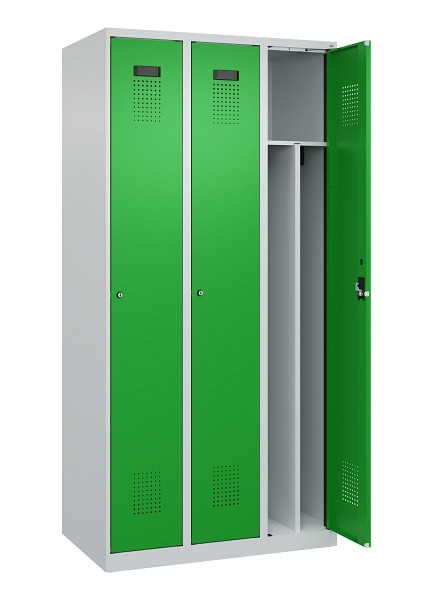 C+P Spind Evolo PLUS, 3 Abteile, 1850x900x500mm, 7035/6037, Verschluss Zylinderschloss, 049000-30F S10038