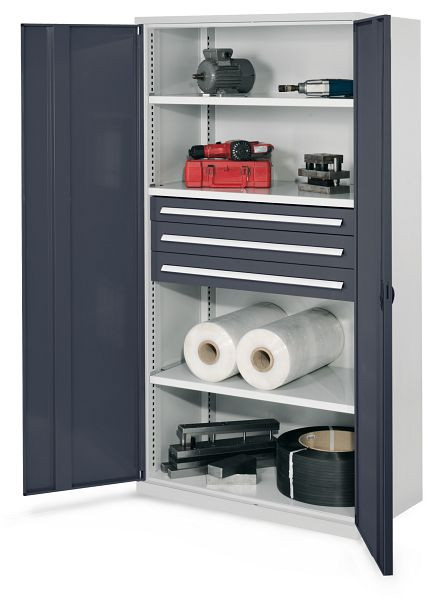 Kappes Schwerlastschrank ohne Mitteltrennwand, 1950 x 1000 x 600 mm, Mod 43, RAL 7035/7016, Vollblechtür, 1462.06.1024