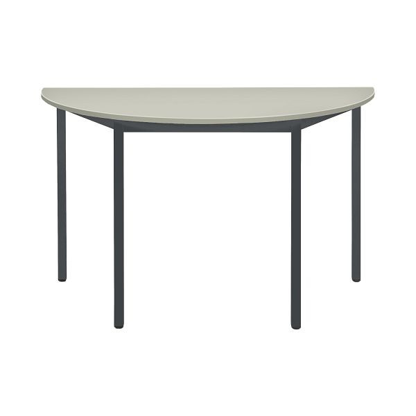 Bisley Mehrzwecktisch, Halbrund, Breite 1200 mm, Tiefe 600 mm, 25mm Tischstärke, 334 anthrazitgrau x G grau, MTC25H1206G334