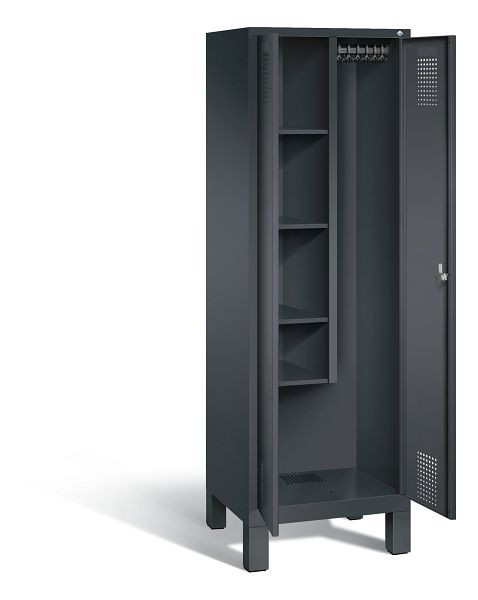 C+P Putzmittel-Spind Evolo, H1850xB610xT500mm, Farbe: Schwarzgrau, 48110-00 S10064