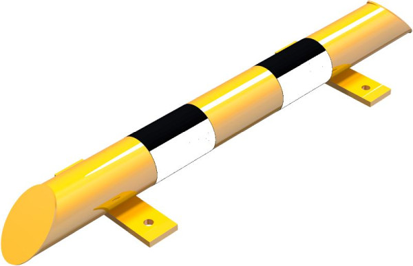 Schake Rammschutz-Balken Stahlrundrohr Ø 76 mm für Dübel Befestigung, Gesamtbreite: 800 mm, 477_41BG