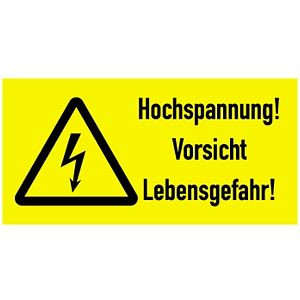 Moedel Hochspannung! Vorsicht Lebensgefahr!, Kombischild, Alu, 300x200 mm, 57963