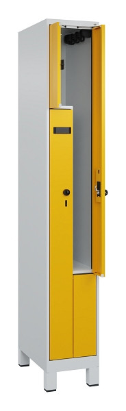 C+P Z-Spind Evolo PLUS, Füße, 2 Fächer, 1950x300x500mm, 7035/1004, Drehriegel, 049013-102 S10000