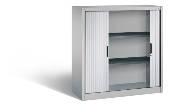 C+P Sideboard mit Rollladen Omnispace, H1230xB1200xT420mm, Farbe: Weißaluminium, Griffmulde, 3 OH, 3233-00 S10105