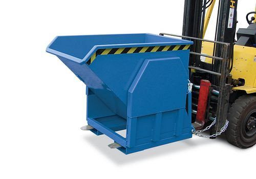 DENIOS Schwerlast-Kippbehälter aus Stahl, 1200 Liter Volumen, verzinkt, 145088