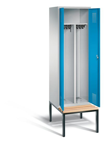 C+P Schwarz-Weiss-Spind Evolo, H2090xB610xT815mm, Farbe: Lichtgrau / Lichtblau, 48052-20 S10004