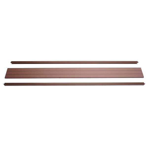 Mendler Abschluss-Set für WPC-Sichtschutz Sarthe, Abschlussprofil Windschutz, Alu-Pfosten, 180cm, braun, 76259