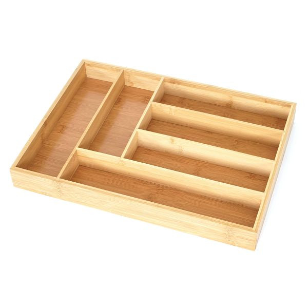 Mendler Besteckkasten HWC-B93, Schubladeneinsatz Geschirrkasten, Bambus 5x31x43cm, 60833